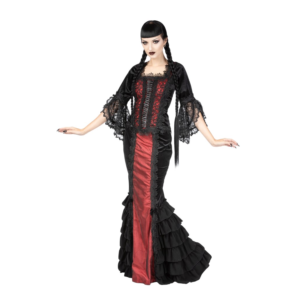 Sinister - 1130 Lange rok - Zwart/Bordeaux rood